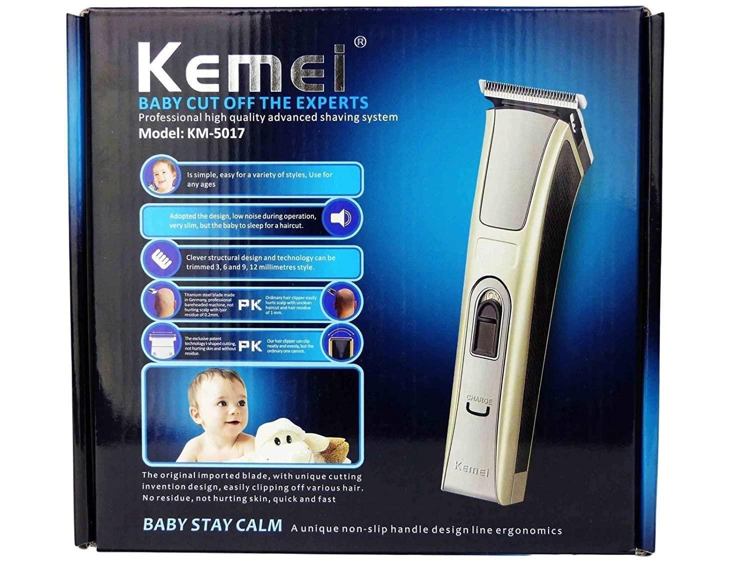 Kemei - Bebek saç kesme makinesi - Model KM-5017