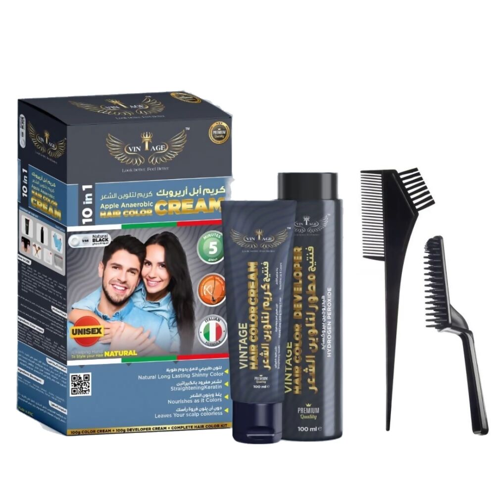 VINTAGE - Natural Black Hair Coloring Cream