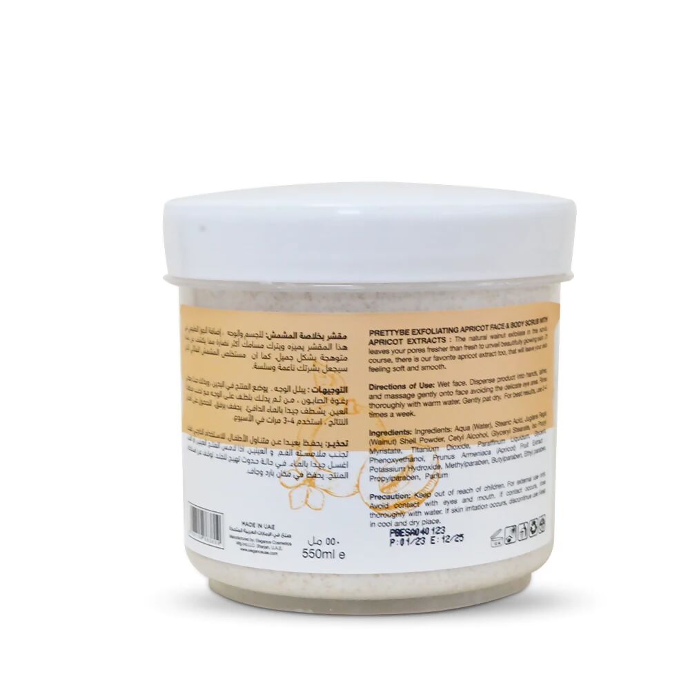 PrettyBe - Face and Body Scrub (Apricot) - 550 ML