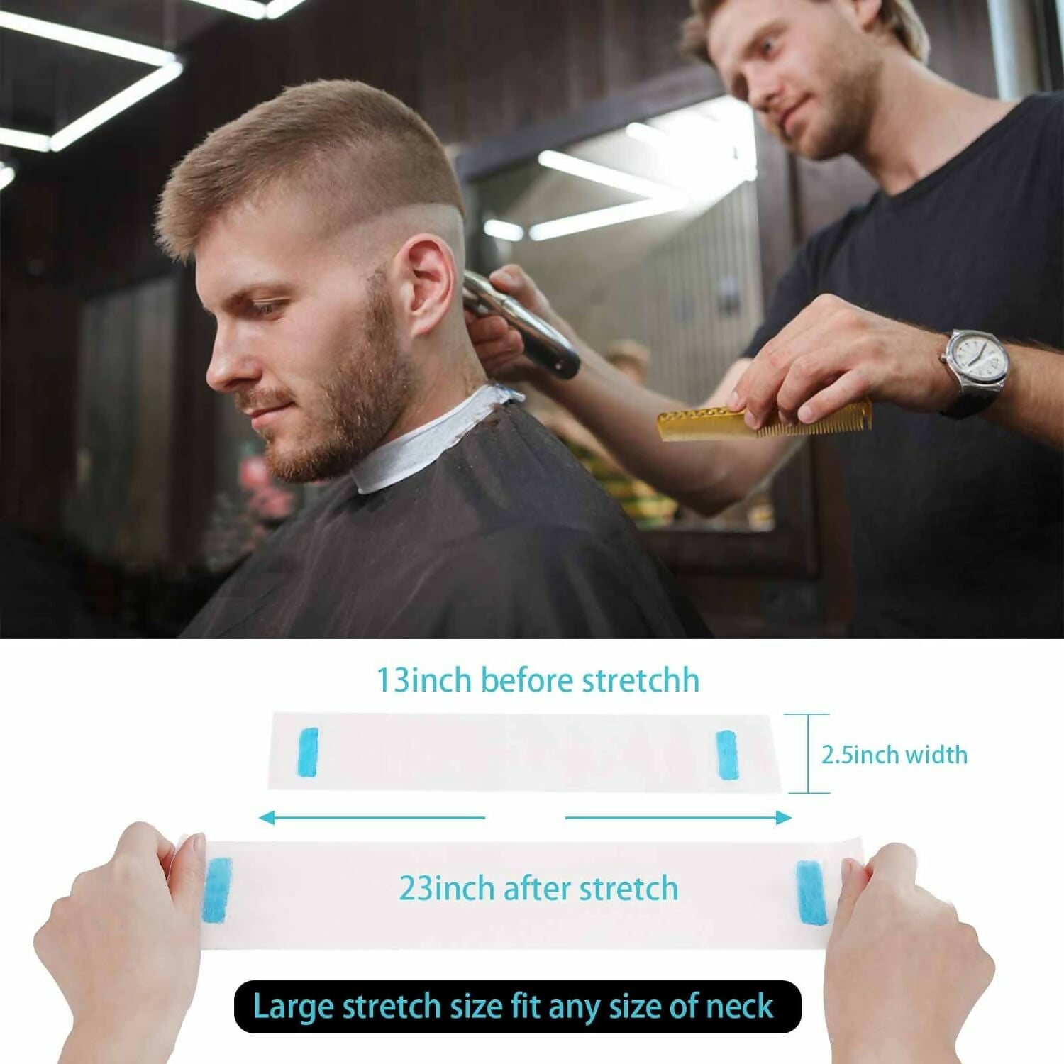 Neck ruffles - Stretchable Hair Cutting Neck Paper Roll White
