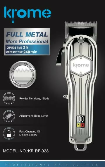 Krome - Professional Premium quality Hair and Beard Trimmer shaver for Saloon and Personal care - Model Number: KR RF-928