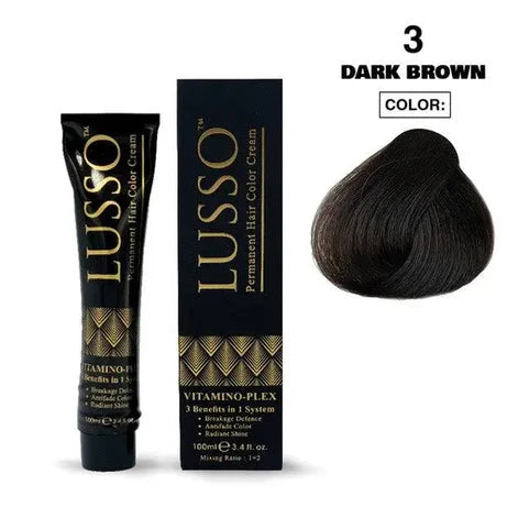 LUSSO - Saç boyası kremi - Koyu Kahverengi - 100 ML