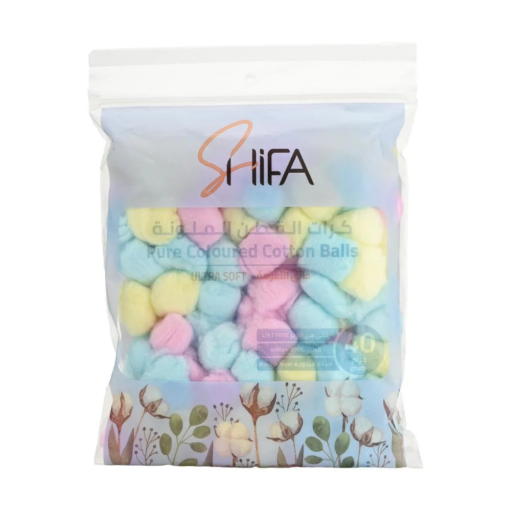 Shifa - colored cotton balls - 40 g