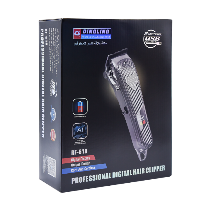 Dingling - Professional Digital Hair Clipper - Gray - Model Number: RF-618