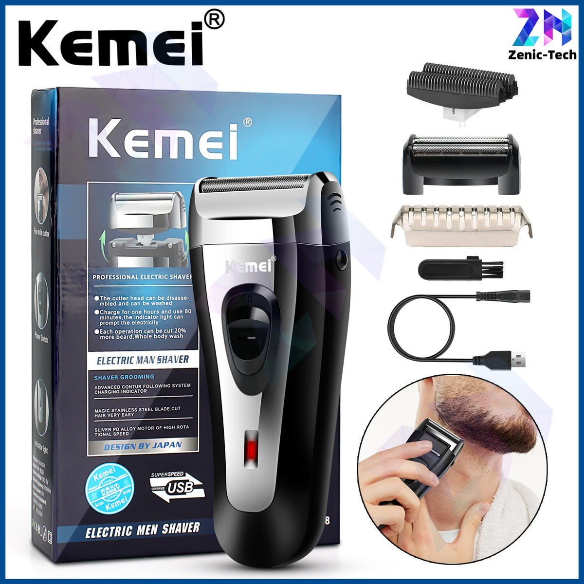 Kemei - Shaver - Model KM-9038