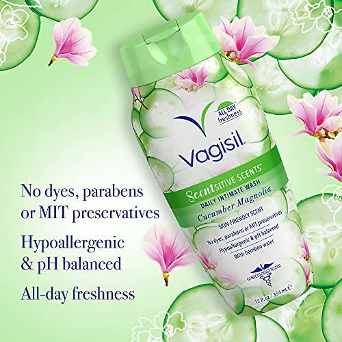 Vagisil Healthy Detox Intimate Wash for Women, Gynaecologist Tested, Hypoallergenic and pH balanced, Plant-Based Ingredients, 354 ml