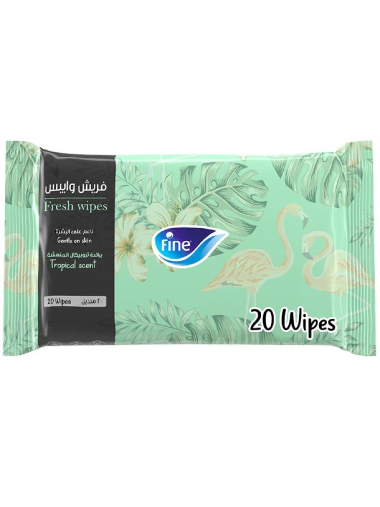 Fine - Fresh Wipes Tropical Scent, 20 Wipes