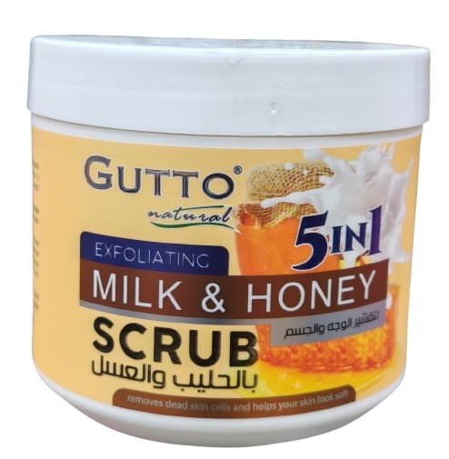 GUTTO - Face and Body Scrub (Milk and honey) - 500 ML