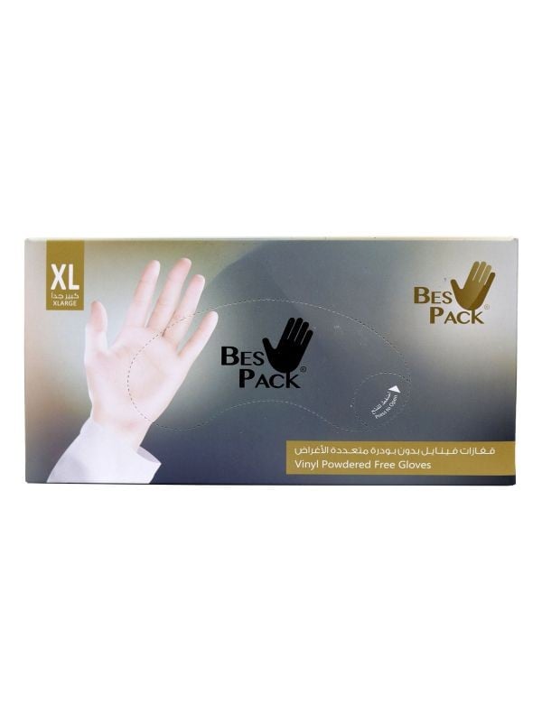 Multi-Purpose Powderless Vinyl Gloves XL Size 80 Pieces