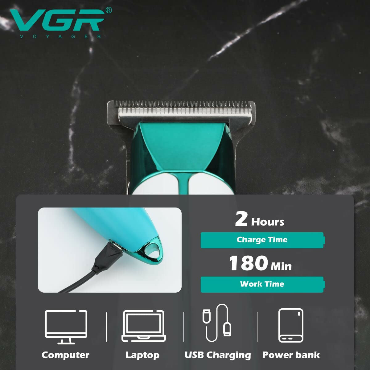 VGR - Professional Cordless Rechargeable Hair Trimmer - Model Number: V-958