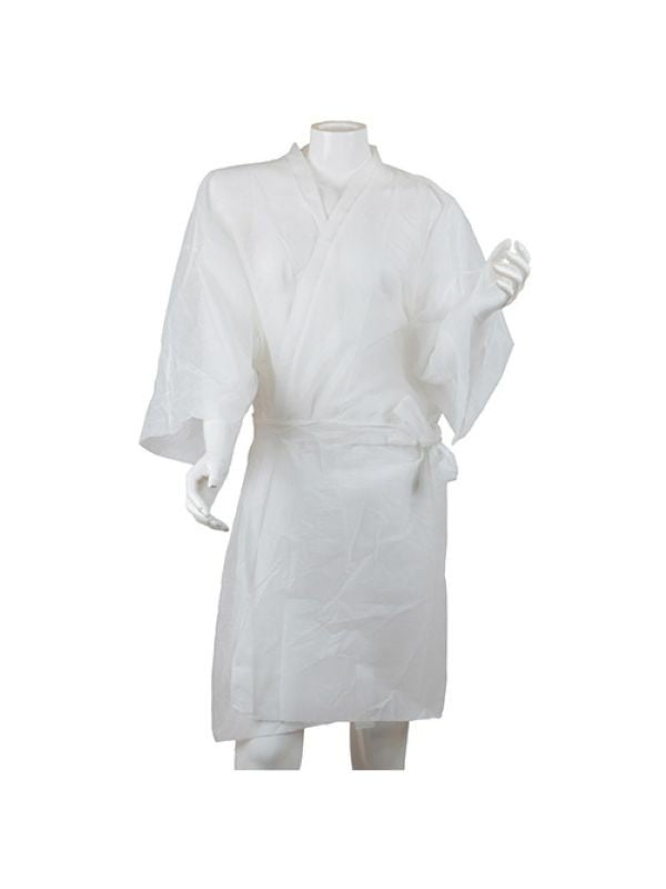 Lavender - White Robe with Sleeves 10 Pieces, Disposable