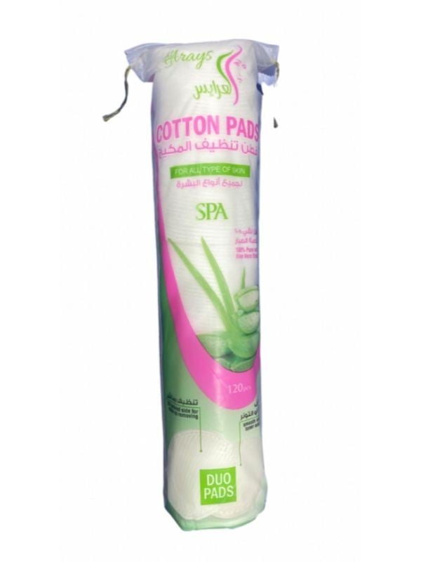 Cleansing cotton with aloe vera for all skin types from Al Arayes - 120 cotton