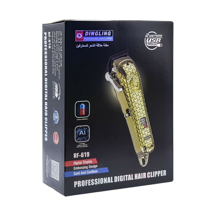Dingling - Professional Digital Hair Clipper - Gold - Model Number: RF-619