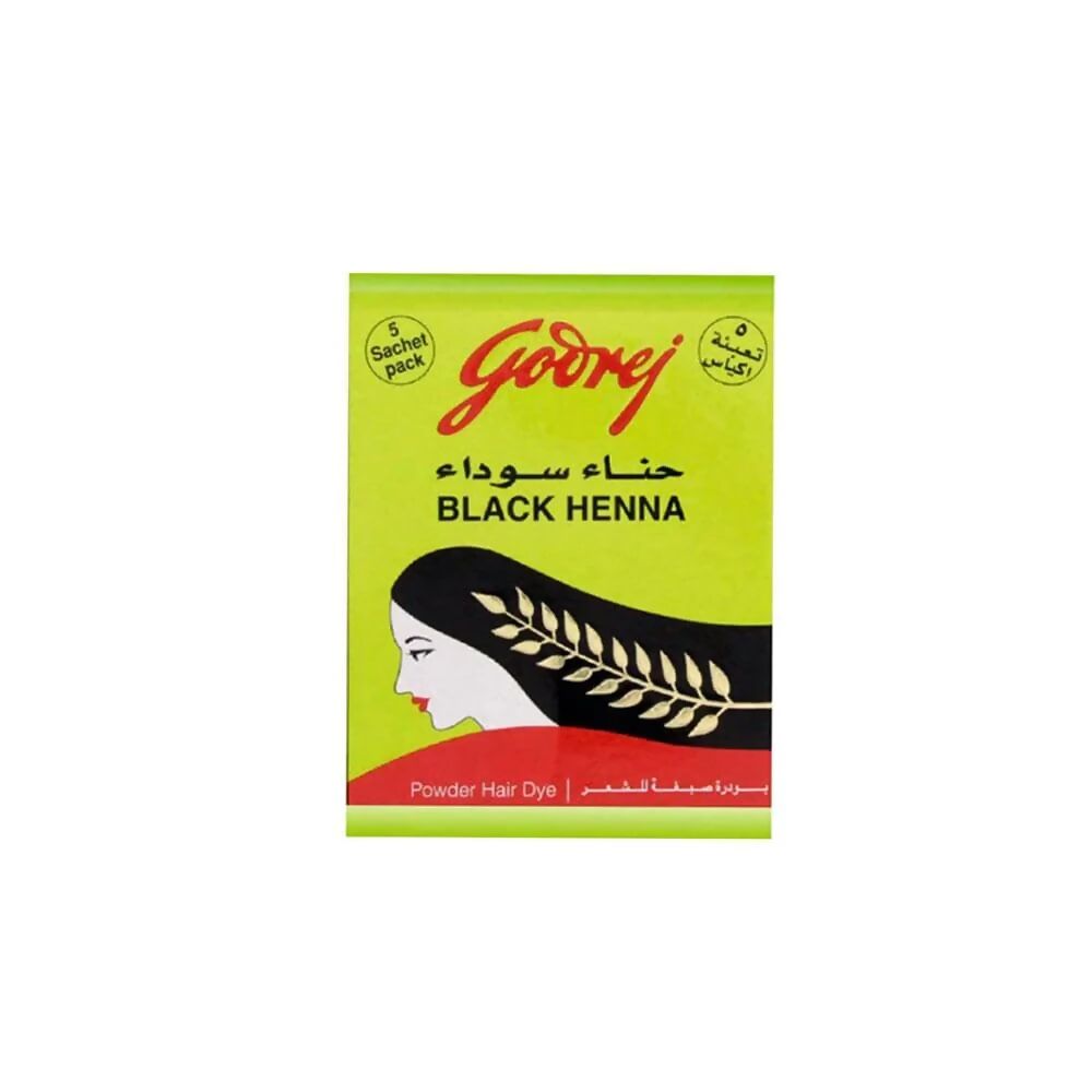 Godrej - Black henna for hair dyeing - 5 Sachet pack