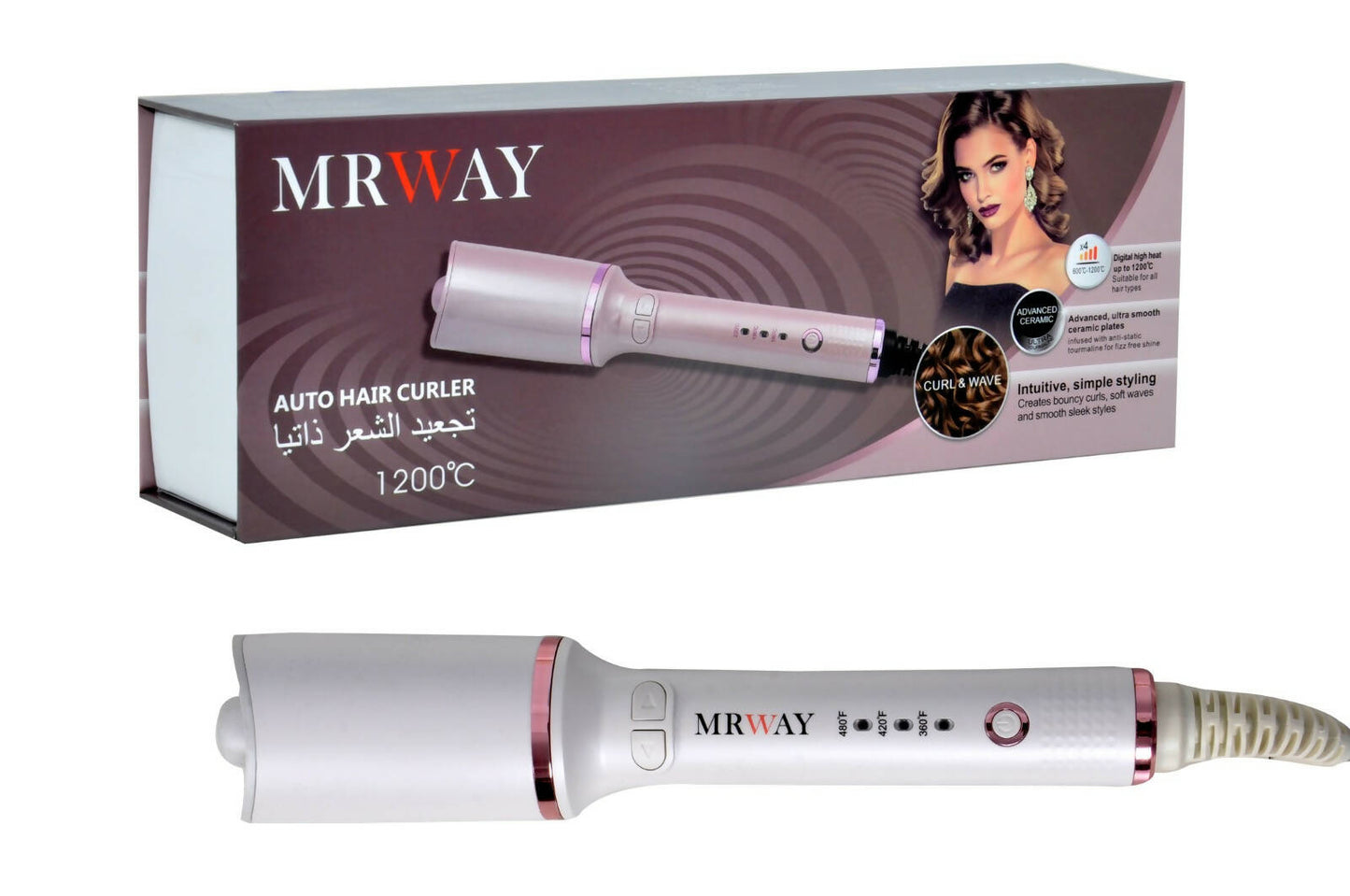 MRWAY مكواة تجعيد الشعر الأوتوماتيكية موديل 8826